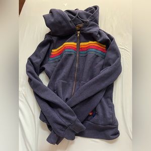 Aviator Nation 5 Stripe Hoodie - Navy